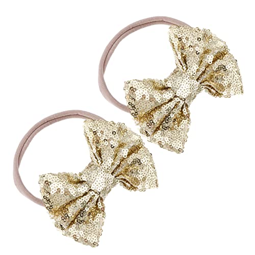Vaguelly 2stücke Glitzer Schleifen Stirnband Für Mädchen Elastisches Haarband Für Neugeborene Kleinkinder Mädchen Chic Handgefertigte Kopfbedeckung Für Besondere Anlässe Und Partys von Vaguelly