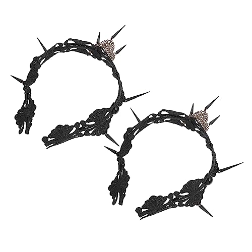 Vaguelly 2stücke Gothic Spitzen Stirnband Halloween Haarband Damen Stirn Krone Party Cosplay Zubehör Hochzeit Schmuck Stilvolles Accessoire Vaguelly 2stücke Gothic Spitzen Stirnband Halloween Haarband Damen Stirn Krone Party Cosplay Zubehör Hochzeit Schmuck Stilvolles Accessoire von Vaguelly