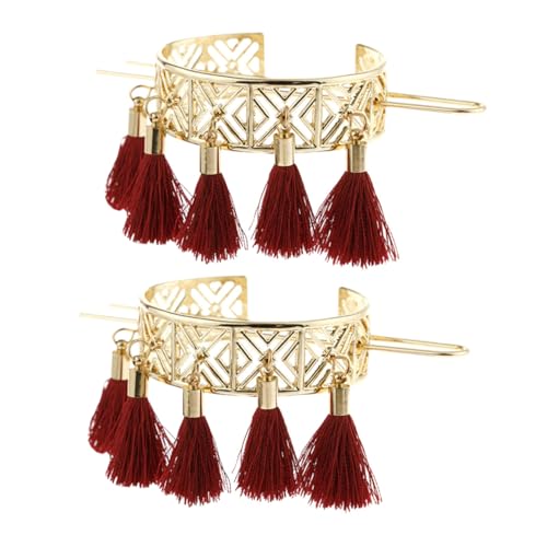 Vaguelly 2stücke Hohler Haarstab Im Retro-stil Quastenhaarnadel Bun Haarnadel Chignon Pin Haarschmuck Für Frauen Aus Langlebiger Legierung Glänzend Poliert von Vaguelly