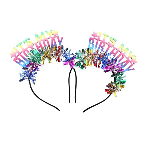 Vaguelly 2stücke It's My Birthday Haarband Mit Und Tinsel Farbenfrohes Party-accessoire Für Kindergeburtstage Geeignet Für Feiern Und Festliche Anlässe von Vaguelly