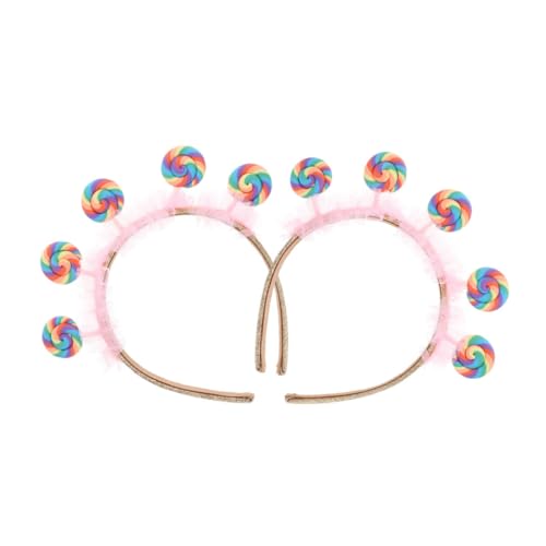 Vaguelly 2stücke Lollipop-junge Mädchen-stirnbänder Für Mädchen Süßigkeiten-design Bezaubernd Für Geburtstagsfeiern Und Süße Anlässe von Vaguelly