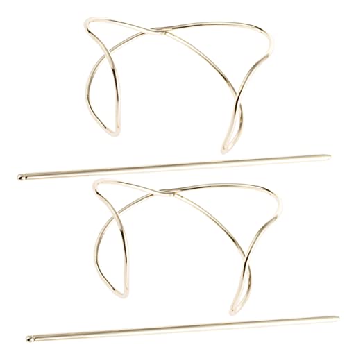 Vaguelly 2stücke Metall Haarnadeln Runde Haarspange Goldene Haarmanschetten Für Frauen Dutt-clips Mit Stick Anti-slip Haar Pin von Vaguelly