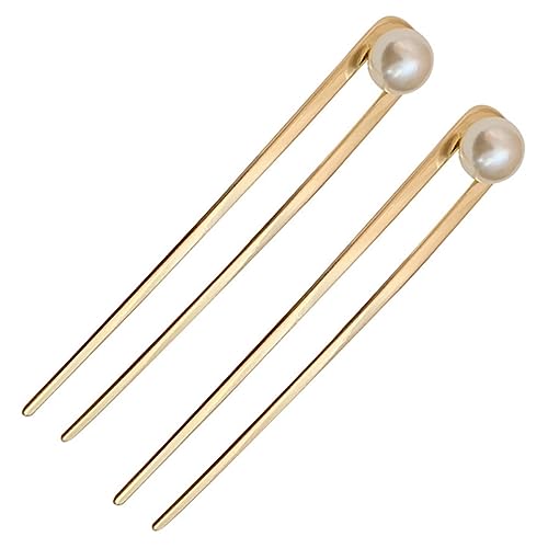 Vaguelly 2stücke Perlen Haare Metall Haar Pin Chignon Pin Zubehör Für Frauen Haarstyling-tool Für Partys Festivals Reisen Alltag von Vaguelly