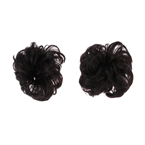 Vaguelly 2stücke Perücken-haarring Haar-chignon-perücke Synthetischer Haarknoten Haarplatten-werkzeug Für Frauen Mädchen Bräunlich-schwarz von Vaguelly