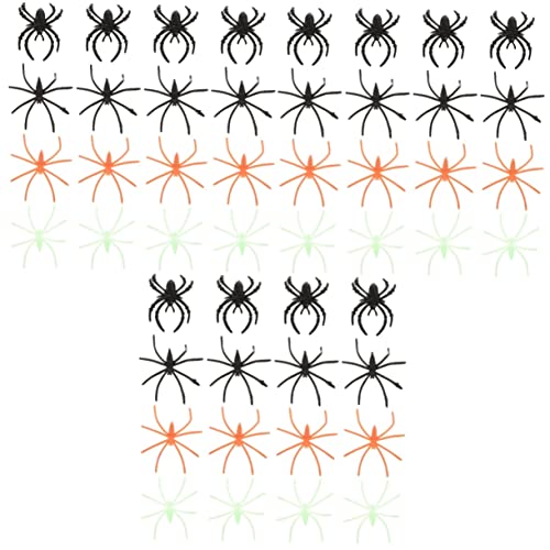 Vaguelly 3 Sätze Spinnenverzierung Halloween Party Spinnenschmuck Gefälscht Nachtleuchtend Lumemery Im Dunkeln Leuchtender Schmuck Glow-in-the-dark-ring Plastik 100 Stück * 3 von Vaguelly