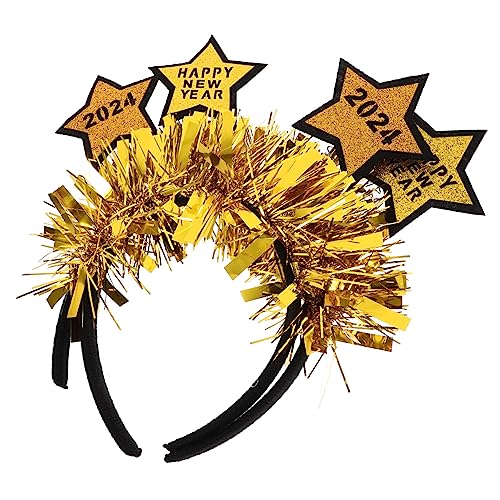 Vaguelly 3 Sets 2024 Silvester-stirnband-dekorationen Neujahrs-kopfbedeckung Glitzerstern-haarband-accessoire Für Jungen Und Mädchen Erwachsene 2 Stück * 3 von Vaguelly