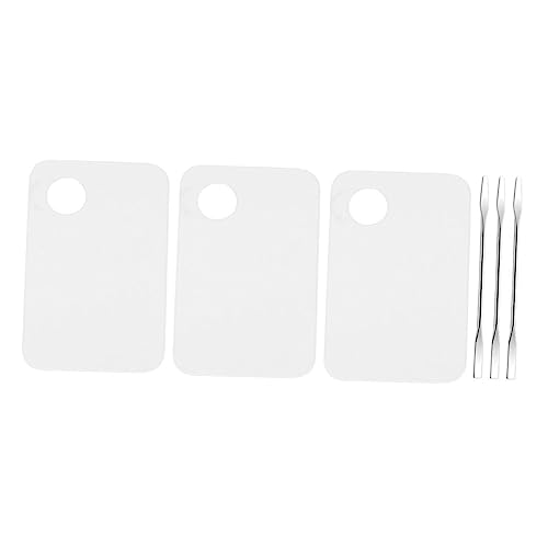 Vaguelly 3 Sets Nailart Palette Make Up Spatel Werkzeug Make Up Palette Zubehörablage Kosmetikmisch Nagelwerkzeuge Lidschatten Misch Farbmischablage Nagelmischen Nailart Werkzeuge von Vaguelly
