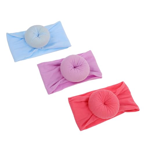 Vaguelly 3stücke Stirnbänder Für Mädchen Nylon Donut-design Stirnbänder Für Kleinkinder Kopfbedeckungen Bezaubernde Haar-accessoires Für Junge Mädchen von Vaguelly