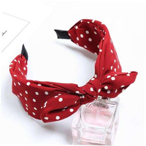 Vaguelly 3 Stück Breites Knotiges Haarband mit Süßen Hasenohren aus Stoff Teiliges in Grün Rot und Marineblau Rutschfestes Damen Stirnband für Alltag Party und Cosplay von Vaguelly