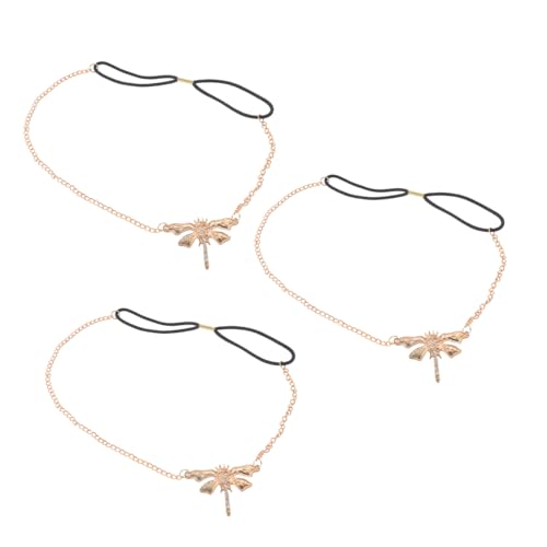 Vaguelly 3 Stücke Strass Libelle Haarband Kette Stirnband Für Frauen Bankett Decor Elegante Party Zubehör von Vaguelly