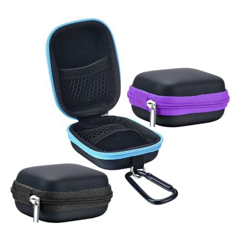 Vaguelly 3 Stück Eva Reise-Essential-öl-Aufbewahrungstasche für Rollflaschen Stoßfeste Hartschale Tragbarer Organizer für Glasfläschchen in Blau Violett und Schwarz von Vaguelly