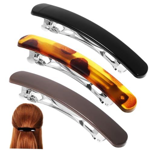 Vaguelly 3stücke Haarsnap-clips Für Damen Rutschfeste Dekorative Haarspangen Leopard-design Gelb Glänzend Kaffee Glänzend Schwarz Vielseitige Haarstyling-werkzeuge von Vaguelly
