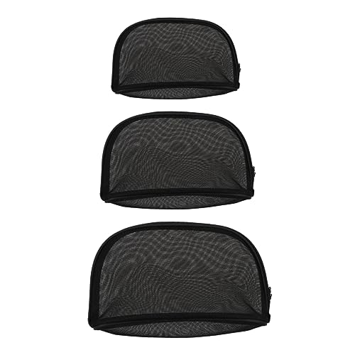 Vaguelly 3 Stück Kosmetiktasche Teiliges Transparentes Mesh Makeup Organizer Damen Schminktasche Handtasche Langlebig Leicht für Reisen und Alltag Kleine Mittlere Große Aufbewahrungstasche von Vaguelly