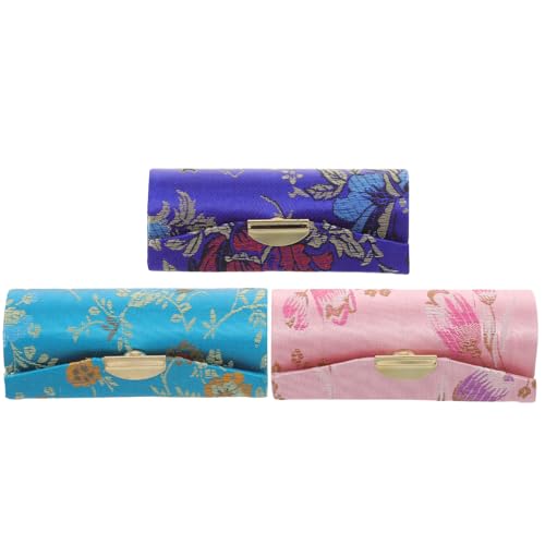 Vaguelly 3 Stück Lippenstifthalter Tragbare Kosmetiktasche Lippenstift Organizer für Damen für Reisen Wandern und Partys mit Einzigartigem Chinesischem Design von Vaguelly