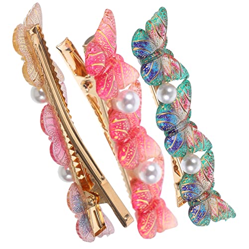 Vaguelly 3 Stück Schmetterling Haarspangen Metall Haarklammern für Mädchen und Damen Niedliche Deko Haarclips für Teenager Langlebiger Haarschmuck Zarter Farbgestaltung Geeignet für Alltag von Vaguelly
