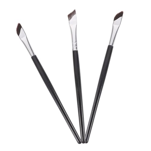 Vaguelly 3 Stück Teiliges Professionelles Augen Make Up Pinselset Präziser Schräger Eyeliner und Augenbrauenpinsel Leichtes Tragbares Design für und Detailliertes Augen Make Up von Vaguelly