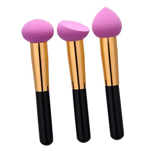 Vaguelly 3 Stück Teiliges Profi Schminkpinsel mit Weichem Feinem Puderhaar Komfortablem Holzgriff für Foundation Eyeliner Blush und Concealer Wiederverwendbar Leicht und Natürlich für von Vaguelly