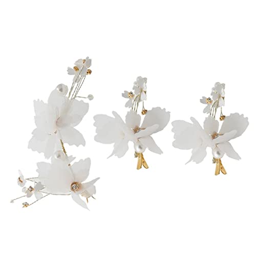 Vaguelly 3 Stück Teiliges Set Weiße Schmetterling Haarspangen Brautschmuck für Damen Hochzeit Haarschmuck Haarklammern für Besondere Anlässe und Festliche Events von Vaguelly