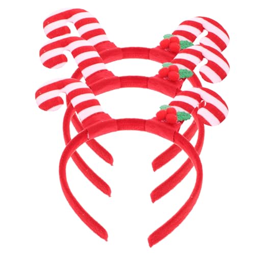 Vaguelly 3 Stück Teiliges Weihnachts Haarreif Zuckerstangen Design Festliche Haarschmuck für Party Cosplay Foto Requisiten Komfortabel Langlebig Geeignet für Weihnachtsfeier und Festliche von Vaguelly