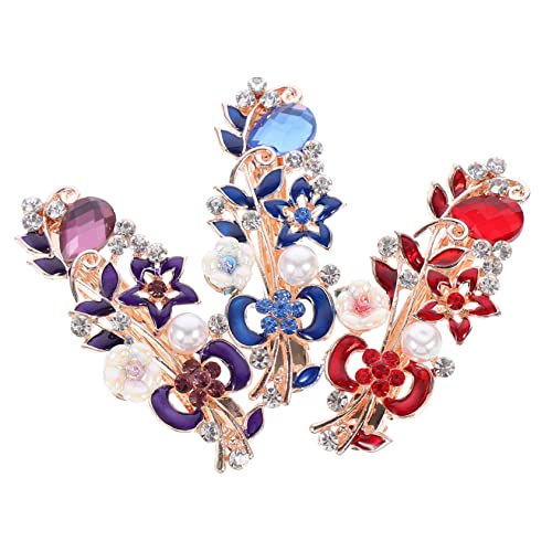 Vaguelly 3 Stück Teiliges Weihnachts Haarspangen mit Perlen und Strass Haarschmuck für und Mädchen Rot Blau und für Festliche Anlässe und Alltägliche Styles von Vaguelly