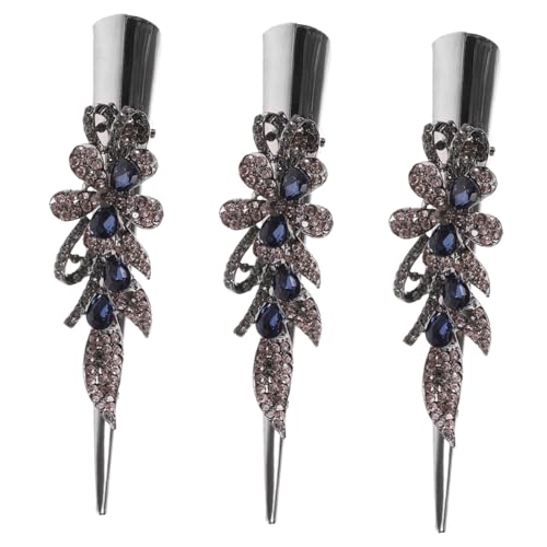 Vaguelly 3 Stück Vintage Metall Haarspangen Set mit Funkelnden Strasssteinen Dekorative Haarklammern für Frauen und Mädchen Vielseitig Einsetzbar für Verschiedene Haarstylings und Kurze von Vaguelly