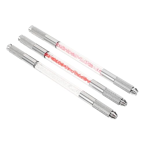 Vaguelly 3stücke Kristallstift Augenbrauenstift Bestickter Manueller Stift Tattoostift Stift Mit Hochwertigen Materialien Und Einfachem Nadeleingang Für Professionelles Permanent-make-up von Vaguelly