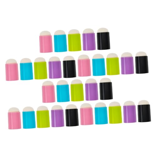 Vaguelly 30 Stück Schwammhalter Make-up Aufkleber Nailart für Gellack Gelnagellack nagellackstift nagelstift Nailart-Stiftspitzen Nagelbürste, Schwamm, austauschbarer Kopf Kunststoff-Griff von Vaguelly