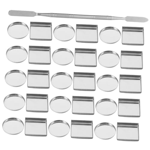 Vaguelly 31stücke Teiliges Leere Metallpfannen Für Kosmetik Runde Und Quadratische Lidschatten Lippenstift-pfannen Mit Mischspatel Für -makeup-organisation von Vaguelly