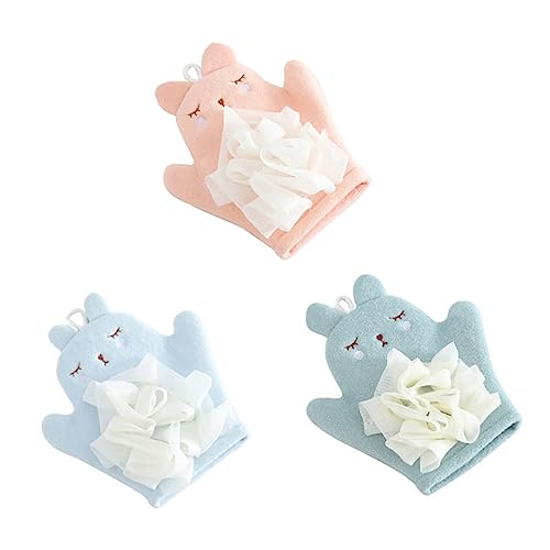 Vaguelly 3stücke Cartoon Bademitt Badehandschuh Dusche Waschlappen Körper Schrubben Handschuhe Für Junge Mädchen Badaccessoire Mit Cartoon-design Für Sanfte Peeling Und Reinigung von Vaguelly