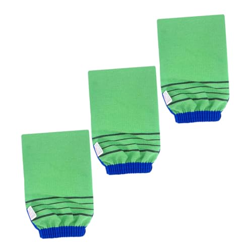 Vaguelly 3Stücke Peeling Badetuch Dual Sided Reinigungshandschuhe aus Bambusfaser für Hautpflege Körperreinigung für Camping von Vaguelly