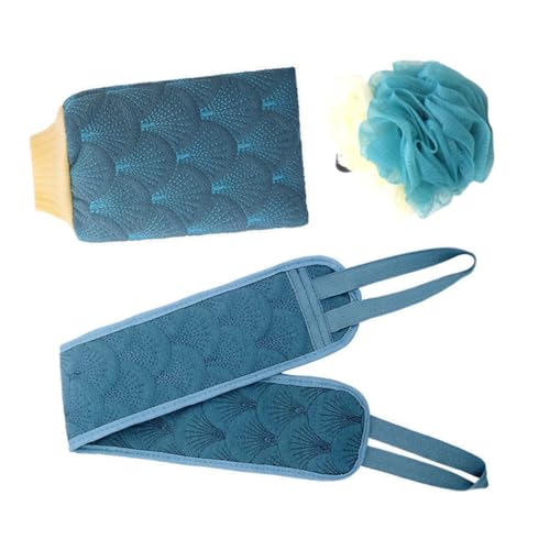 Vaguelly 3stücke Badetuch Duschstreifen Und Rückenziehstreifen Für Tiefenreinigungswerkzeug Inklusive Bade-duschball Und Rückenreinigungsstreifen Aus Hautverträglichem Material von Vaguelly