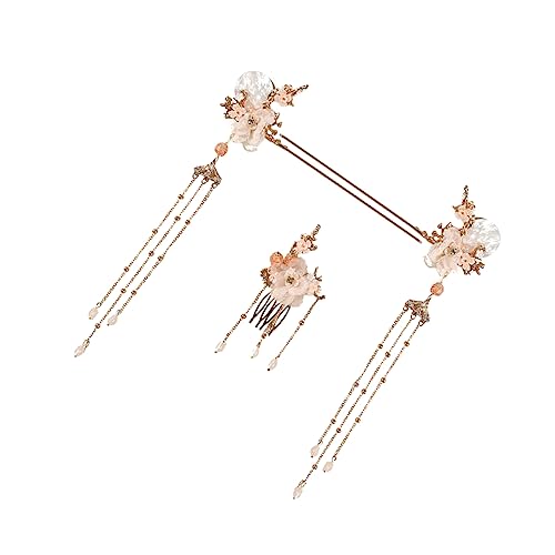 Vaguelly 3Stücke Teiliges Chinesisches Haarschmuck Set Aus Retro Haargabel Haarkamm Und Haarnadel Mit Quasten Für Damen Traditionelles Haaraccessoire Im Alten Stil von Vaguelly