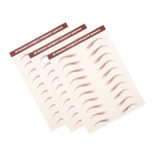 Vaguelly 3blätter Augenbrauen Aufkleber Braun Augenbrauen Aufkleber Abziehen Formen Kostüm Transfer Schnell Anwenden von Vaguelly