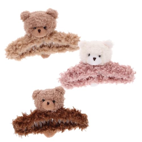 Vaguelly 3stücke Haarspangen Für Damen Haarklammern Cartoon Bär Große Haarspange Einzigartiges Haarzubehör Sicherer Für Feines Dickes Und Langes Haar von Vaguelly