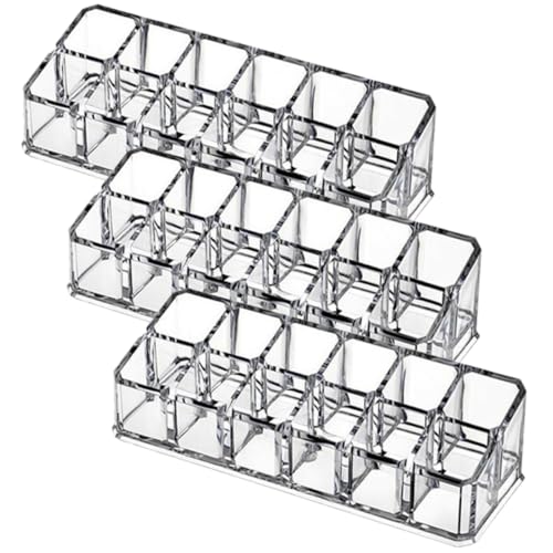Vaguelly 3stücke Lippenstifthalter Mit Fächern Lippenstift-organizer Für Schreibtisch Aufbewahrungsbehälter Für Lippenstifte Stiftebehälter Für Schreibtisch Kosmetika-organizer Für von Vaguelly