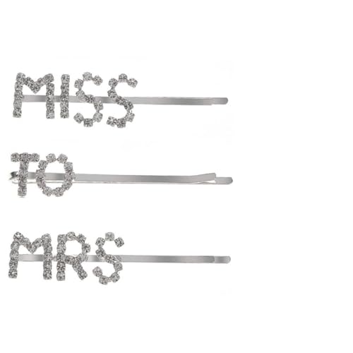 Vaguelly 3stücke Strass Haarspange Mit Buchstaben Design Haarnadel Für Frauen Mädchen Brautjungfern Exquisites Strass Kopfschmuck Für Hochzeit Und Alltag von Vaguelly
