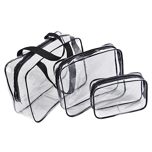 Vaguelly 3stücke wasserdichte Kosmetiktasche Aus Teilen Transparentes PVC Handliche Reise-toilettentasche Für Kosmetik Und Toilettenartikel Leicht Und Langlebig Für Damen Und Herren von Vaguelly