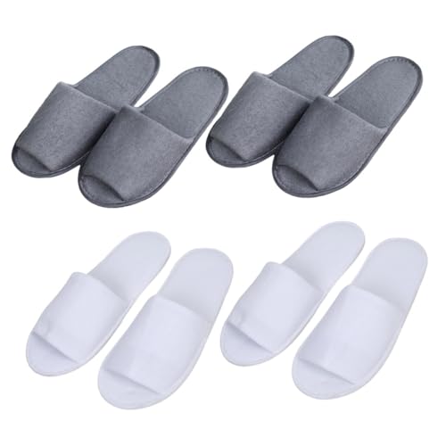 Vaguelly 4 Paare Herren Einweg Faltbare Reise Hausschuhe Offener Zeh Leicht Atmungsaktiv Komfortabel Für Hotel Gäste Spa Zuhause von Vaguelly