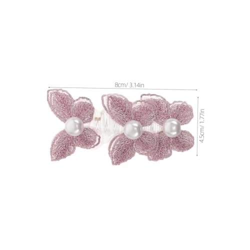 Vaguelly 4 Stück Dekorative Telefonkabel Haargummis mit Spitzen Schmetterling und Perlen Spiralförmig Elastisch Sicherer Schonendes Material Bunte Ponytail Halter für Damen und Mädchen von Vaguelly