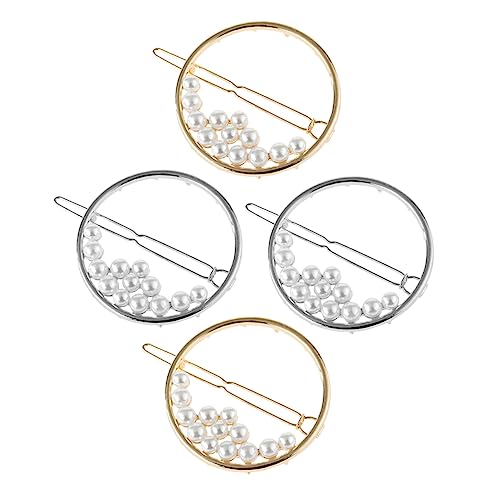 Vaguelly 4 Stück Haarnadel Perlen Haarstab Perlen Haarnadel Haarschmuck Für Mädchen Perlennadeln Clips Für Haare Kreis Hoops Haarspangen Runde Hoops Haarspangen Haarschmuck Zinklegierung von Vaguelly