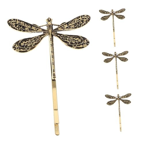 Vaguelly 4 Stück Libellen-clip Für Ornament Frauen Bobby Vintage Libelle Haarnadel Hochzeit Brauthaar Fliegen Antike Haarspange Bunt Styling Dekoratives Haar Golden Zinklegierung von Vaguelly