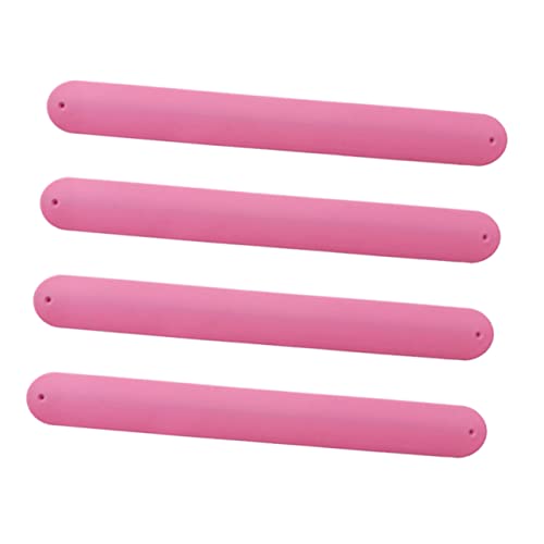 Vaguelly 4 Stück Papa Circle Slap Circle Farbe DIY Slap Wrist Swift Armbänder Leuchtstäbe Farbe Snap Armbänder Silikon Slap Armbänder DIY Snap Armbänder Party Slap Armbänder Stahlrosa von Vaguelly