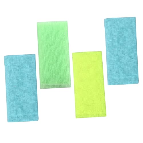 Vaguelly 4 Stück Peeling-Badetuch Duschschrubber Peeling-Waschlappen Peeling-Körperpeeling schrubben exfoliating towel großes handtuch Peeling Duschtuch Scheuertuch für den Körper Nylon von Vaguelly