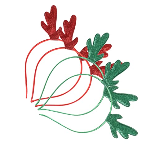 Vaguelly 4 Stück Teiliges Antler Haarband Leichte Sichere Haarreifen mit Weihnachtsmotiv Elastisch und Langlebig für Weihnachts Geburtstags und Cosplay Partys Festliche Damen Haarschmuck von Vaguelly