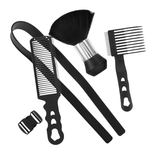Vaguelly 4 Stück Teiliges Haarschneide Herren Schwarze Limit Flat-top-kämme Präzise Positionierung Nackendusterbürste Vielseitige Styling-werkzeuge für DIY und Professionelle Friseure von Vaguelly