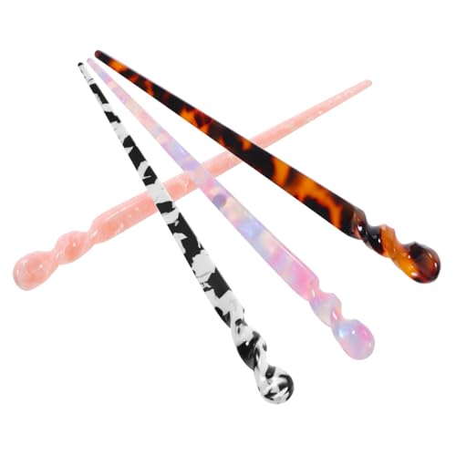 Vaguelly 4 Stück Teiliges Haarstäbchen für Damen Kunststoff Haarnadeln mit Floralem Muster Stabiler für Duttfrisuren Vielseitig Einsetzbar für Party Hochzeit und Alltag Langlebiges Design von Vaguelly