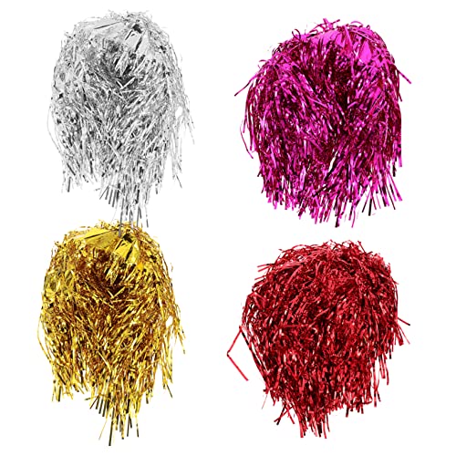 Vaguelly 4 Stück Teiliges Kurze Party Perücken in Rot Gold Silber Hitzebeständig Strapazierfähig Modisch für Damen und Mädchen für Cosplay Maskenball Halloween und Festveranstaltungen von Vaguelly