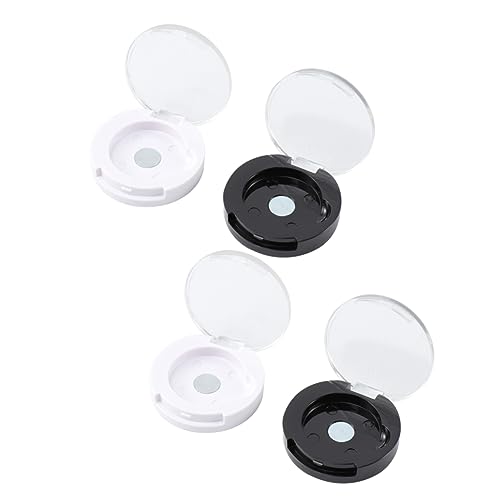 Vaguelly 4 Stück Teiliges Magnetische Lidschatten Subpackaging Boxen Einzelne Farben Langlebiger Kosmetik Organizer Geeignet für Lidschatten Puder Kompakt Weiß und Schwarz von Vaguelly