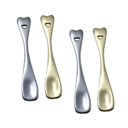 Vaguelly 4 Stück Teiliges Metall Kosmetikspatel für Gesichtspflege Langlebige Praktische Masken und Creme Löffel Feine Verarbeitung zum Dosieren Mischen und Auftragen von Cremes von Vaguelly
