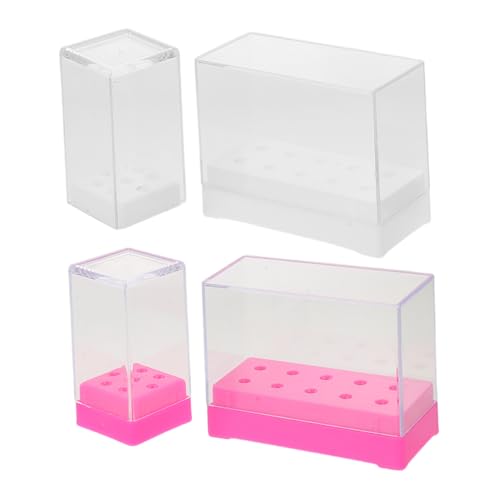 Vaguelly 4 Stück Teiliges Nagelbohrer-aufbewahrungsset mit Transparentem Display Professioneller Maniküre-organizer für Polierköpfe Praktisches Nail Art Werkzeug-depot mit Übersichtlicher von Vaguelly